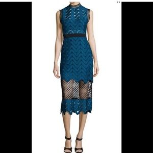 Self Portrait Scalloped Lace Midi Dress